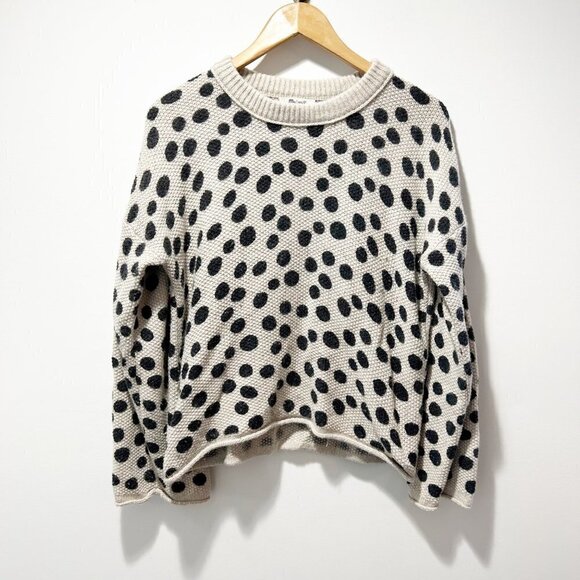 🌷SALE Madewell Leopard Dot Pullover Sweater Size Small Merino Wool Polkadot - Picture 5 of 16
